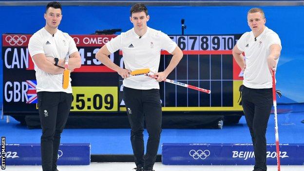 Team GB curlers Hammy McMilla, Grant Hardie, and Bobby Lammie