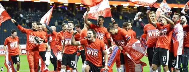 Austria celebrate their qualification