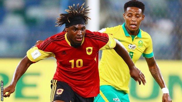 Angola's Menga Dolly Domingos in action against South Africa