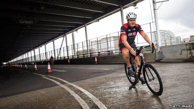 Gordon Ramsay on a road bike