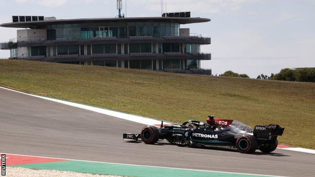 Lewis Hamilton on track