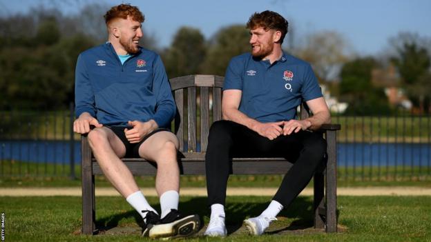 Lewis and Ollie Chessum at England training