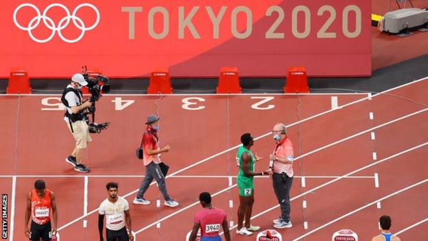 The track inside the Olympic Stadium in Tokyo