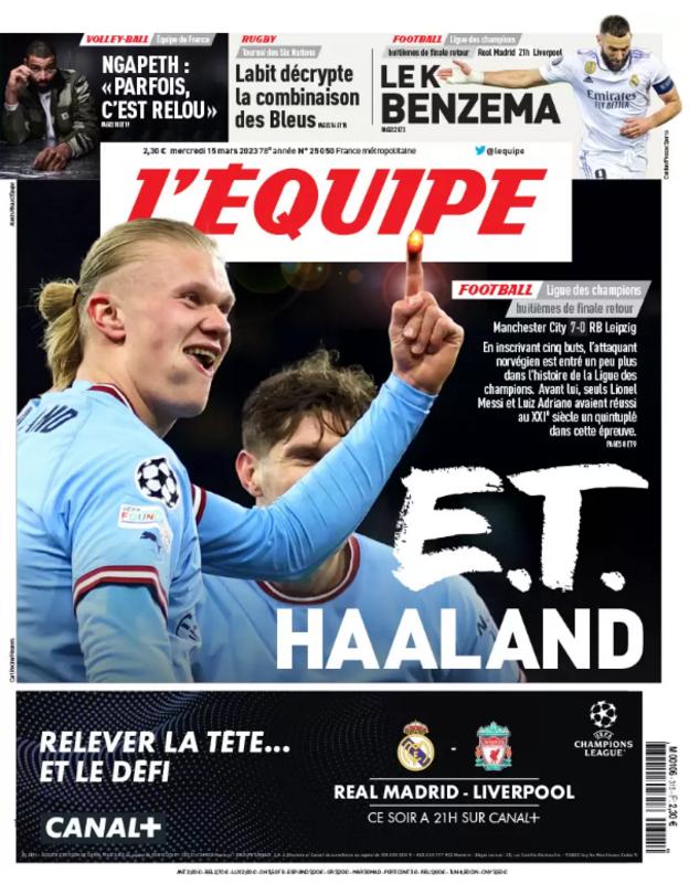 Front page of L'Equipe