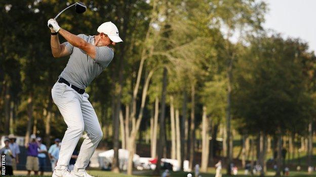 Bmw Championship Rory Mcilroy Jon Rahm And Sam Burns Share Lead In Baltimore Bbc Sport 