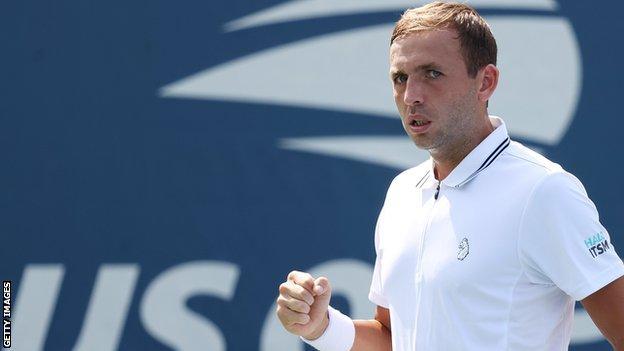Dan Evans in action at the US Open