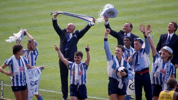 Coventry City celebrate their 1987 FA Cup win