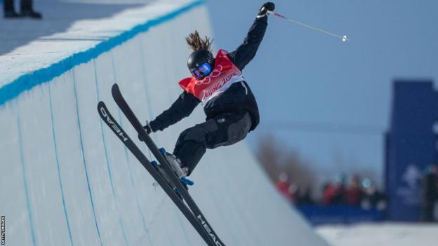 Zoe Atkin of Great Britain successful  enactment   during the Women's Freeski Halfpipe Final astatine  the 2022 Winter Olympic Games successful  China