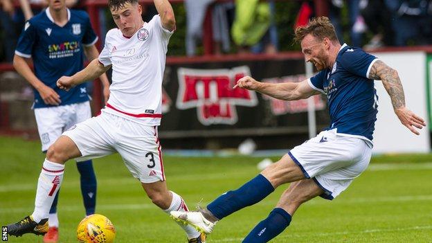 Curran has scored once in three League Cup appearances for Dundee this season