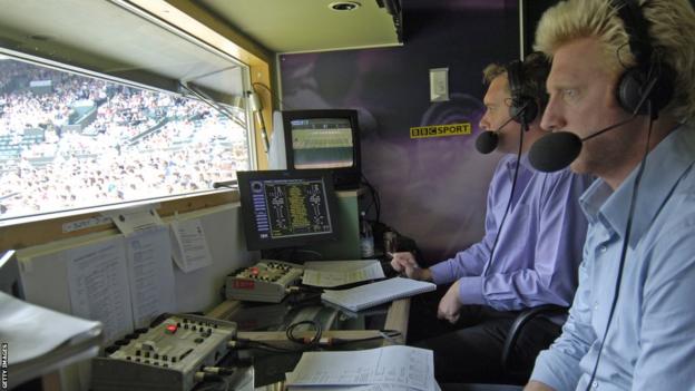 Boris Becker commentating at Wimbledon