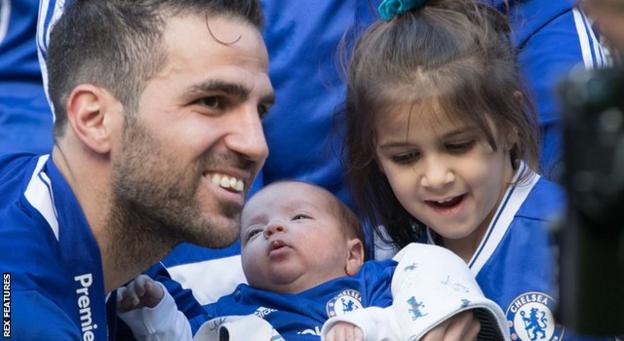 Cesc Fabregas and his children