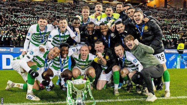 Celtic won last season's League Cup after their 10 men withstood a barrage of Rangers pressure