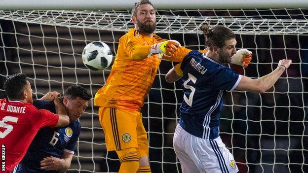 Allan McGregor in action for Scotland against Costa Rica