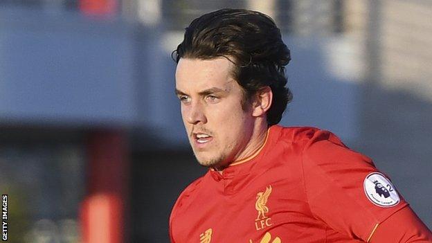 Jordan Williams plays for Liverpool's Under 23s against Rochdale in the Lancashire Senior Cup Semi-Final