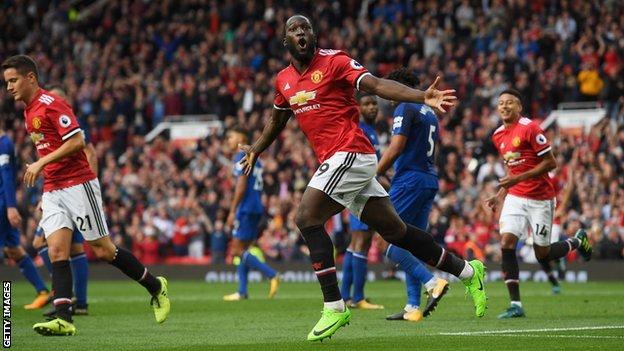 Romelu Lukaku in action for Manchester United