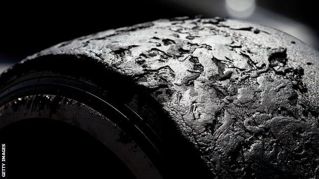 Pirelli tyre after the British Grand Prix - 2013