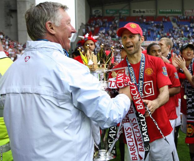 Ryan Giggs with former Manchester United manager Sir Alex Ferguson