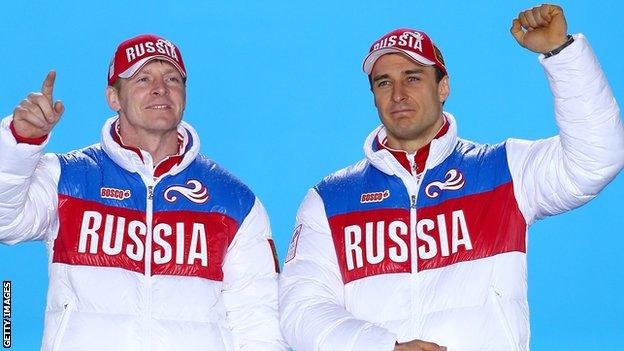 Alexey Voevoda (right) and Alexander Zubkov have both now been banned by the IOC