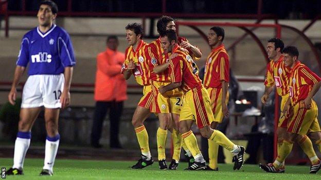 Galatasaray celebrate against Rangers