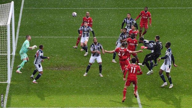 Alisson scores Liverpool's winner against West Brom