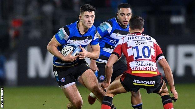 Orlando Bailey en possession contre Gloucester cette saison