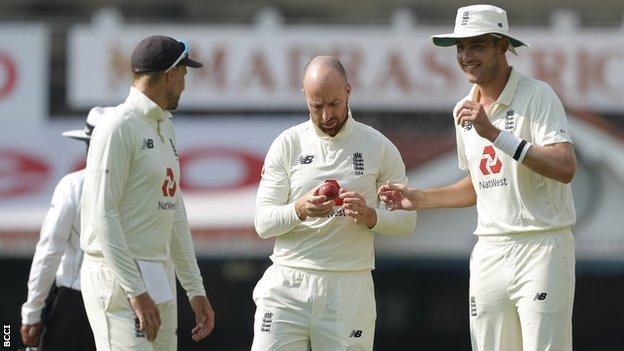 England players during the second Test with India