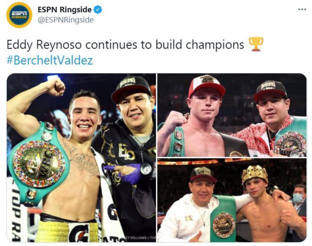 Eddy Reynoso with Valdez, Canelo and Garcia