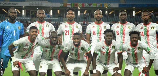 Mauritania ahead of a game against Syria at the 2021 Arab Cup