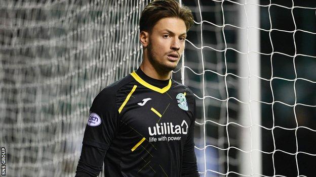 Hibs goalkeeper Kevin Dabrowski made an impressive debut on derby day