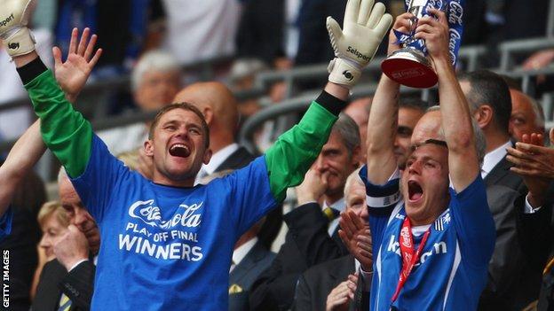 Barry Fuller (right) captained Gillingham to promotion from League Two in 2009
