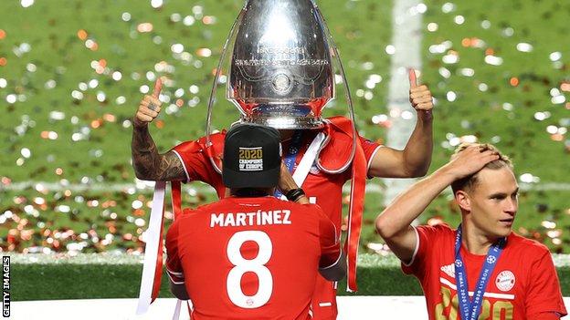 When Lucas Hernández put the Champions League trophy on his head