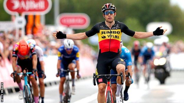 Wout van Aert wins stage six of the Tour of Britain
