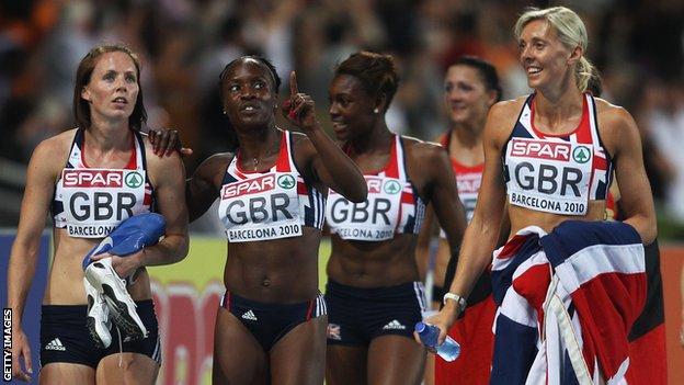 Lee McConnell (right) won multiple relay medals for Great Britain at World and European level