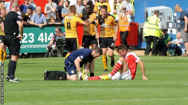 Newport County suffered several injuries in their defeat at Cambridge United