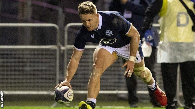 Darcy Graham in action for Scotland