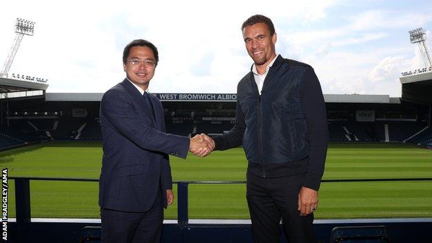 West Bromwich Albion chief executive Xu Ke and new head coach Valerien Ismael