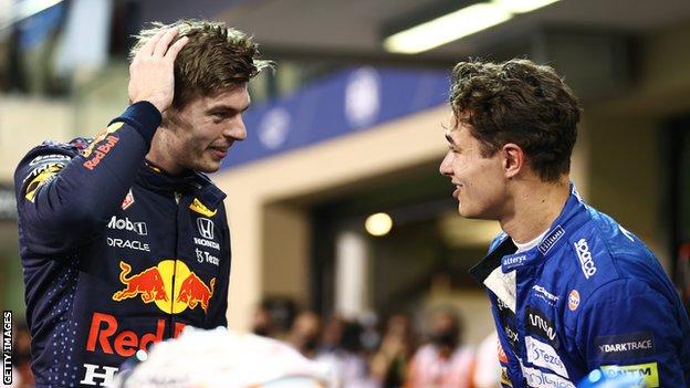 Max Verstappen and Lando Norris