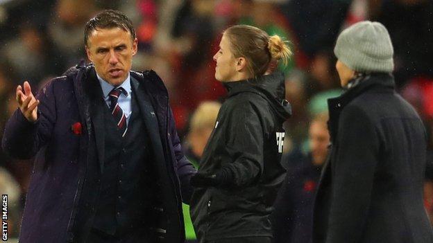 England women's manager Phil Neville