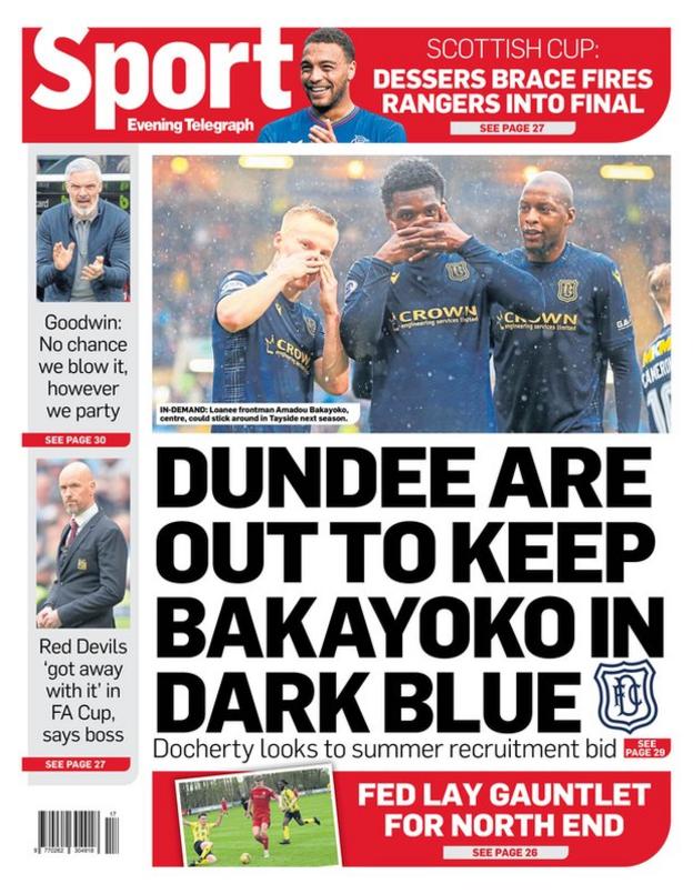 The back page of the Evening Telegraph