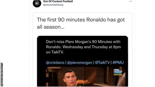 Ronaldo being interviewed by Piers Morgan.