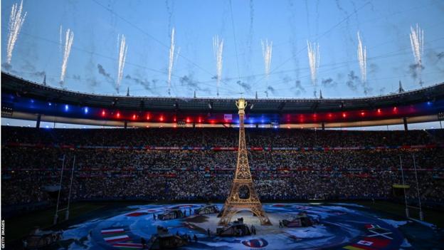 Eiffel Tower at Rugby World Cup opening ceremony