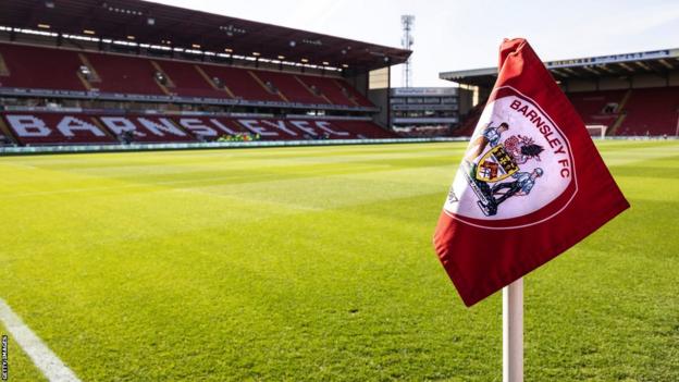 A corner flag at Oakwell, home of Barnsley FC