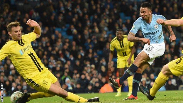 Manchester City 9-0 Burton Albion: Gabriel Jesus scores four in Carabao ...