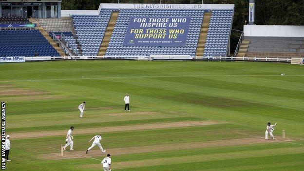 Glamorgan in action at Sophia Gardens in 2020