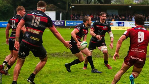 Cornish Pirates players in action