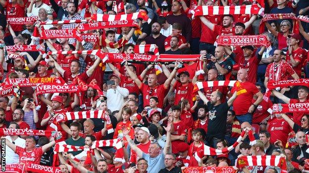 Liverpool fans at Wembley during FA Cup final