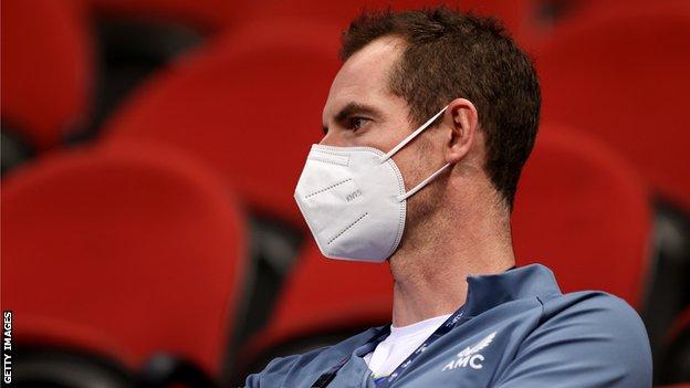 Andy Murray watches the ATP Cup in Sydney