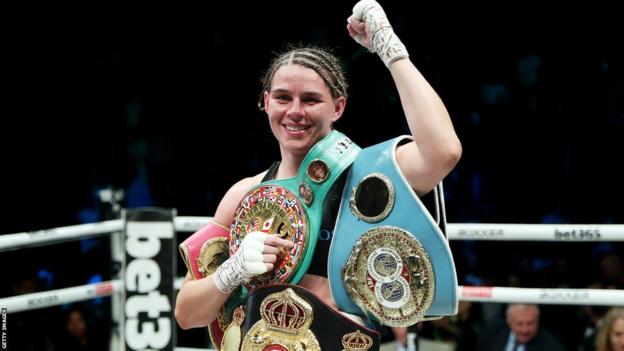 Savannah Marshall with all her world titles