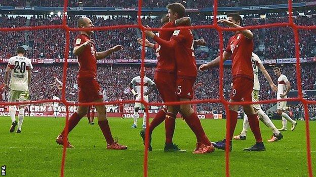 Bayern Munich scored four times in the first half against Stuttgart