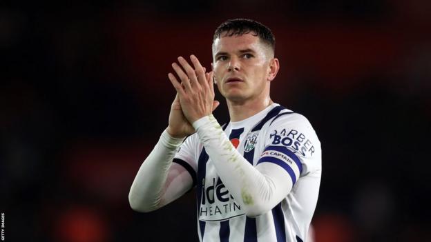 West Bromwich Albion captain Conor Townsend applauds the crowd